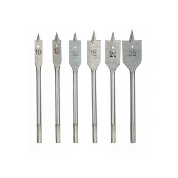 Set de burghie plate pentru lemn 6 piese (10-12-16-18-20-25 mm)