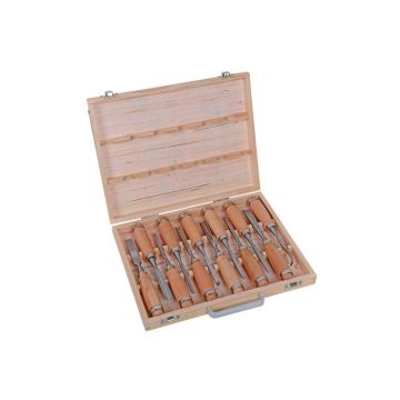 Set tocător de lemn 12 piese cu mâner din lemn Profi