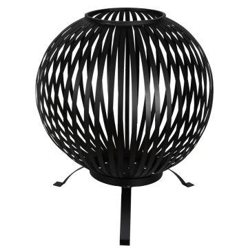 Esschert design bol pentru foc, negru, benzi otel carbon ff400