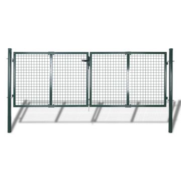 Gard de gradina tip plasa, poarta gard grilaj, 289x75 cm/306x125 cm
