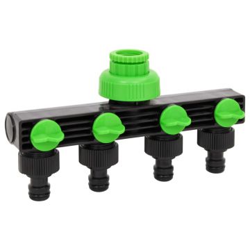 Gossi adaptor pentru robinet 4 cai verde/negru 19,5x6x11 cm abs si pp
