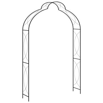 Gossi arcada de gradina, negru, 150 x 34 x 240 cm, fier