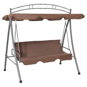 Gossi balansoar de exterior extensibil cu copertina, cafeniu