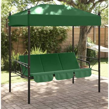 Gossi banca balansoar de gradina cu copertina, verde, otel