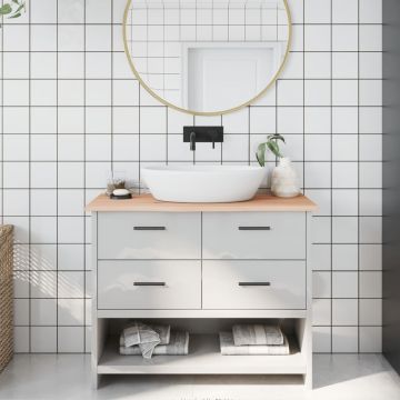 Gossi blat de baie, 100x40x2 cm, lemn masiv netratat