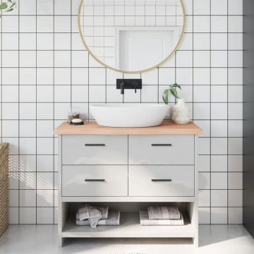 Gossi blat de baie, 100x40x4 cm, lemn masiv netratat