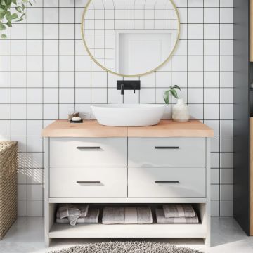 Gossi blat de baie, 120x50x6 cm, lemn masiv netratat