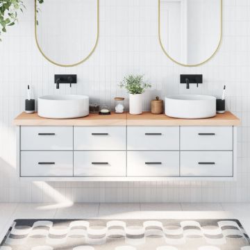 Gossi blat de baie, 180x50x(2-6) cm, lemn masiv netratat