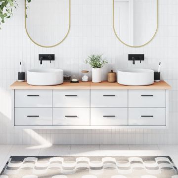 Gossi blat de baie, 180x50x4 cm, lemn masiv netratat