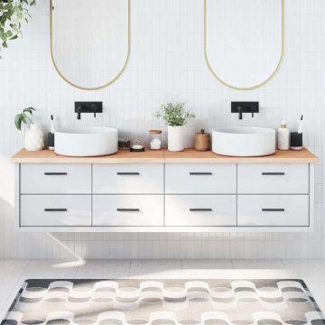 Gossi blat de baie, 200x60x(2-4) cm, lemn masiv netratat
