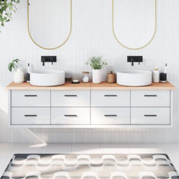 Gossi blat de baie, 200x60x(2-4) cm, lemn masiv netratat