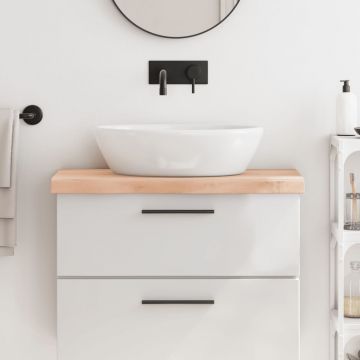 Gossi blat de baie, 80x30x(2-6) cm, lemn masiv netratat