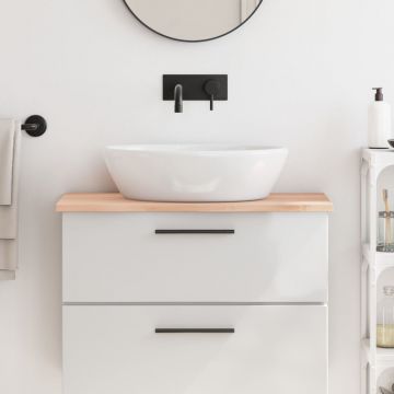 Gossi blat de baie, 80x30x2 cm, lemn masiv netratat