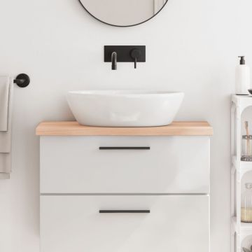 Gossi blat de baie, 80x30x4 cm, lemn masiv netratat
