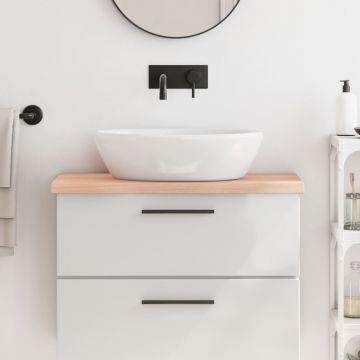Gossi blat de baie, 80x40x(2-4) cm, lemn masiv netratat