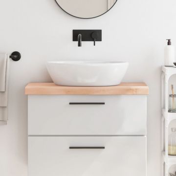 Gossi blat de baie, 80x40x6 cm, lemn masiv netratat