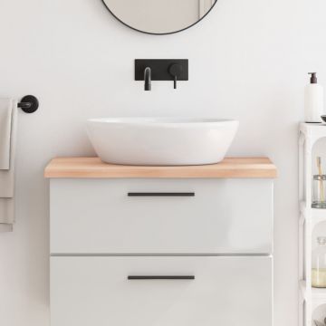 Gossi blat de baie, 80x50x4 cm, lemn masiv netratat