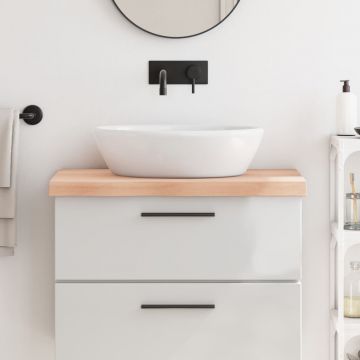 Gossi blat de baie, 80x50x6 cm, lemn masiv netratat