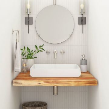 Gossi blat de baie, 80x60x2,5 cm, dreptunghiular, lemn masiv acacia