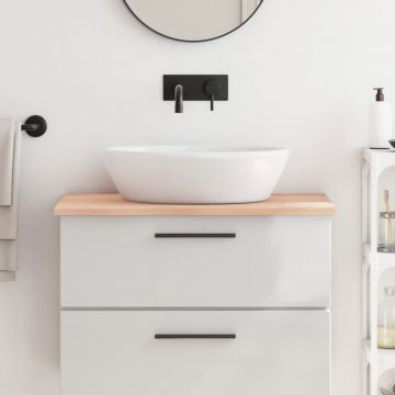 Gossi blat de baie, 80x60x2 cm, lemn masiv netratat