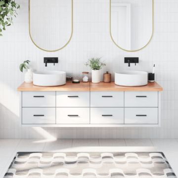 Gossi blat de baie, maro deschis, 180x50x(2-4) cm, lemn masiv tratat