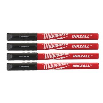 MILWAUKEE INKZALL™ Fetru de marcare negru 0,6 mm (4 buc)