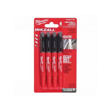 MILWAUKEE INKZALL™ Fetru de marcat cu vârf subțire (negru) (4 buc)