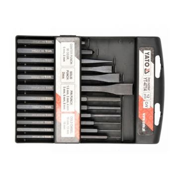 YATO Set tăietor plat, perforator și știft 12 piese