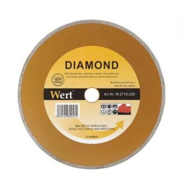 Disc diamantat, taiere beton, ceramica, caramida Wert 2710-230, O230x22.2 mm