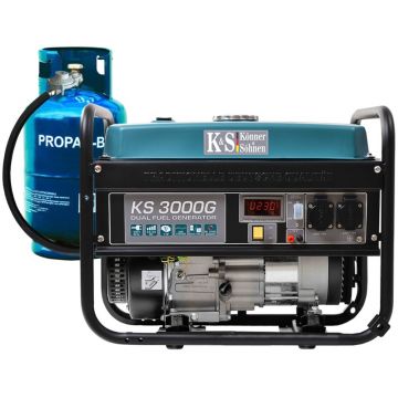 Generator de curent 3 kW HIBRID (GPL + Benzina) - Konner & Sohnen - KS-3000-G