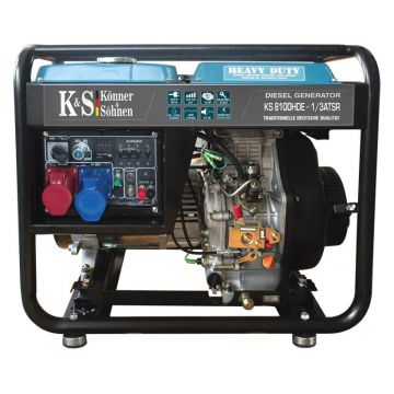 Generator de curent 6.5 kW diesel - Heavy Duty - Konner & Sohnen - KS-8100DE-1/3-HD-ATSR