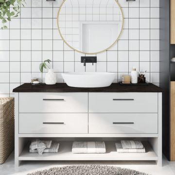 Gossi blat de baie, maro inchis, 160x50x(2-4) cm, lemn masiv tratat