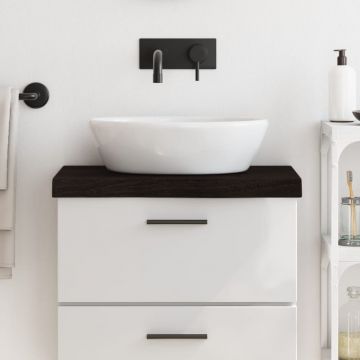 Gossi blat de baie, maro inchis, 60x40x(2-6) cm, lemn masiv tratat