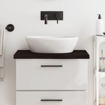 Gossi blat de baie, maro inchis, 60x50x(2-4) cm, lemn masiv tratat