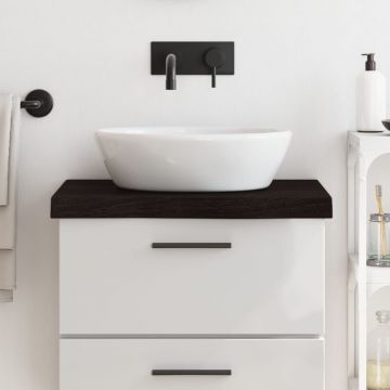 Gossi blat de baie, maro inchis, 60x50x(2-6) cm, lemn masiv tratat