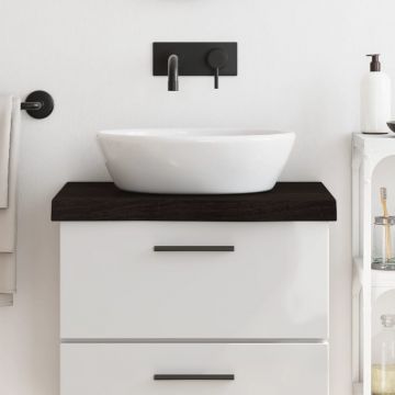 Gossi blat de baie, maro inchis, 60x60x(2-6) cm, lemn masiv tratat