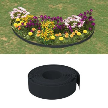 Gossi bordura de gradina, negru, 10 m 15 cm, polietilena