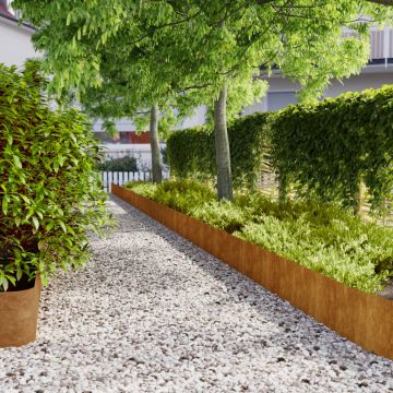Gossi borduri de gazon 10 buc. 25x103 cm otel corten flexibil