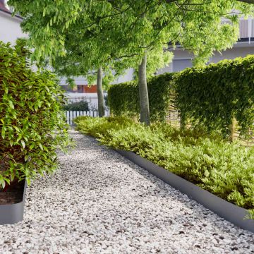 Gossi borduri de gazon 10 buc antracit 15x103 cm otel laminat la rece