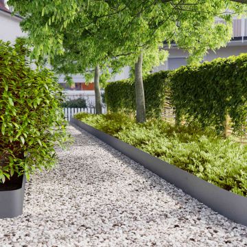 Gossi borduri de gazon 10 buc antracit 20x103 cm otel laminat la rece