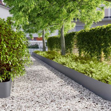 Gossi borduri de gazon 10 buc antracit 25x103 cm otel laminat la rece