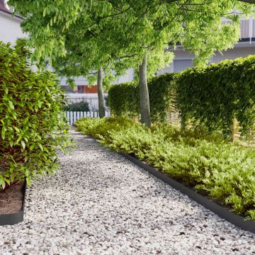 Gossi borduri de gazon 10 buc negru 10x103 cm otel laminat la rece