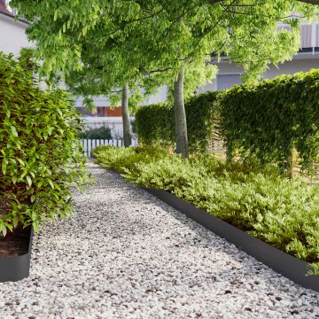 Gossi borduri de gazon 10 buc negru 15x103 cm otel laminat la rece
