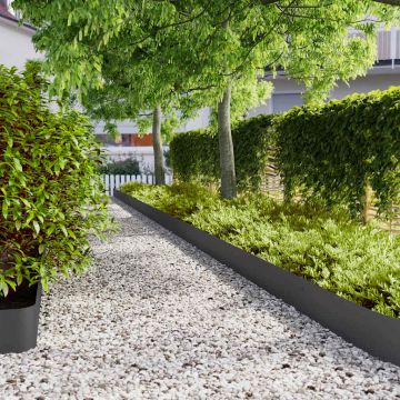 Gossi borduri de gazon 10 buc negru 20x103 cm otel laminat la rece