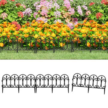 Gossi borduri de gazon, 17 buc., negru, 10 m, pp