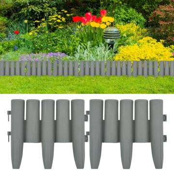 Gossi borduri de gazon, 36 buc., gri, 10 m, pp