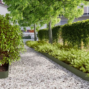 Gossi borduri de gazon 50 buc verde olive otel laminat la rece