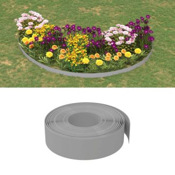 Gossi borduri de gradina, 2 buc, gri, 10 m 15 cm, polietilena