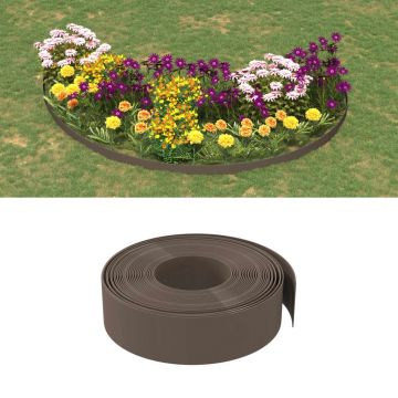 Gossi borduri de gradina, 2 buc, maro, 10 m 15 cm, polietilena