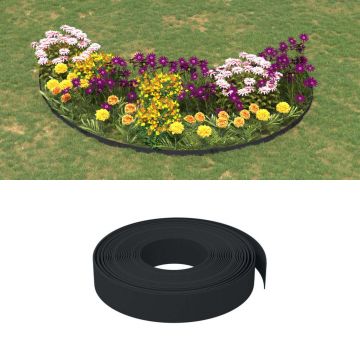 Gossi borduri de gradina, 3 buc, negru, 10 m 10 cm, polietilena